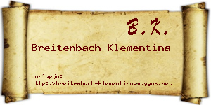 Breitenbach Klementina névjegykártya